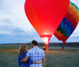 Heißluftballonflug über die Chianti-Region in der Toskana       