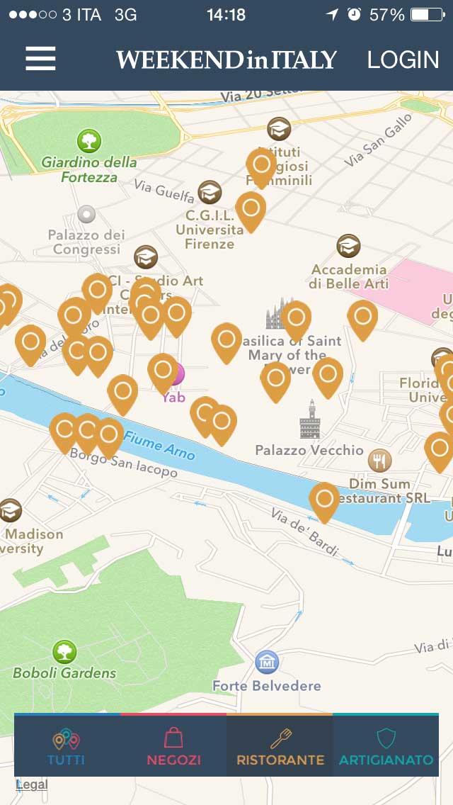 Weekend in Italy App punti interesse